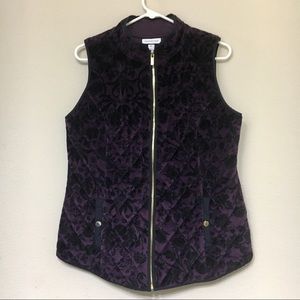 Charter Club Velvet Puffer Vest quilted Floral